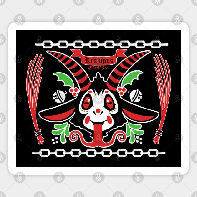 Krampus Ugly Xmas Sweater Style Magnet by Bat13SJx